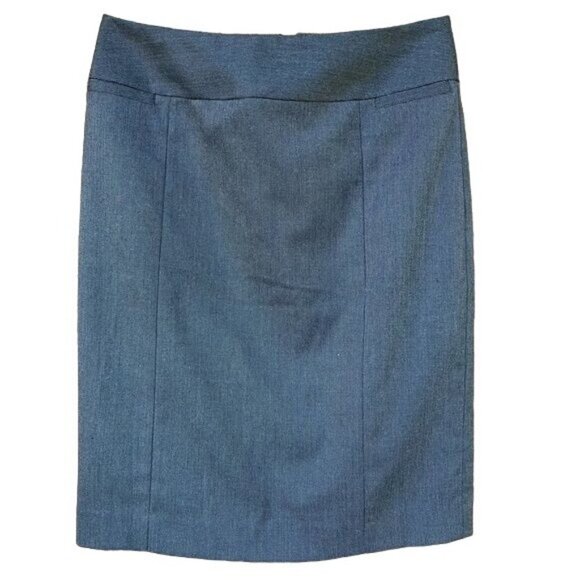 Halogen Grey and Black Pencil Skirt Mini Rear Slit Business Skirt Size 2 - Picture 1 of 8